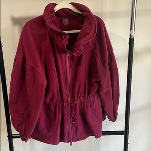 Burgundy Fleece Jacket by free people movement